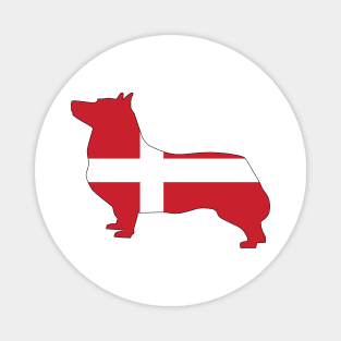 Swedish Vallhund Denmark Flag Filled Magnet